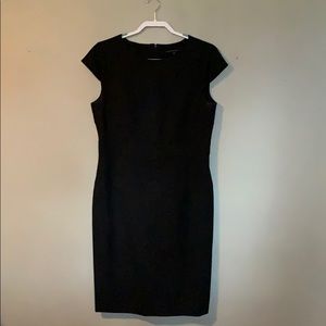 Black pinstripe dress.